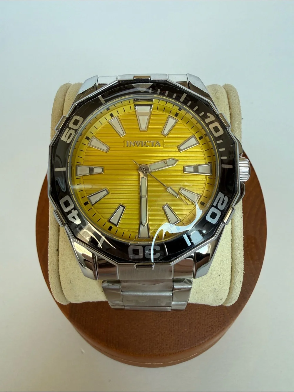 Invicta Pro Diver Rowan Yellow Dial Stainless Steel Watch + Case